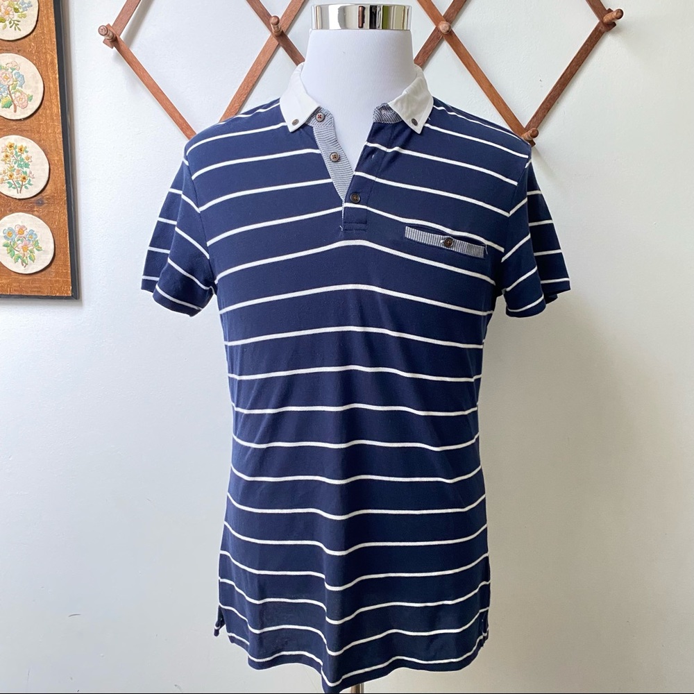 Saks Fifth Avenue Striped Polo Shirt